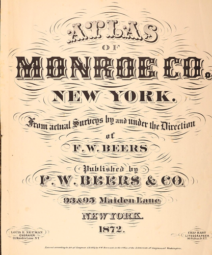 Mapa Plat 1872 ~ PITTSFORD, MONROE Co., NY ~ CARTERSVILLE ~ (12x15)-#008 - Imagen 2 de 3