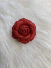 Fabric Camellia Flower Brooch Pin Scarf Red New Handmade
