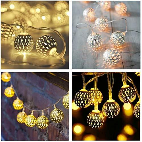 Solar String Lights Moroccan Ball 15ft 20LED Fairy String Lights Lantern for Out - Bild 4 von 7