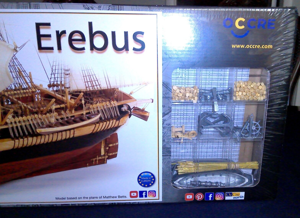 SEALED OcCre HMS Erebus 175 Scale Wooden Model Boat Kit 12009 eBay