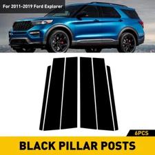 Glossy Black Pillar 4pc Posts Set Window Door Cover Trim For 11-19 Ford Explorer