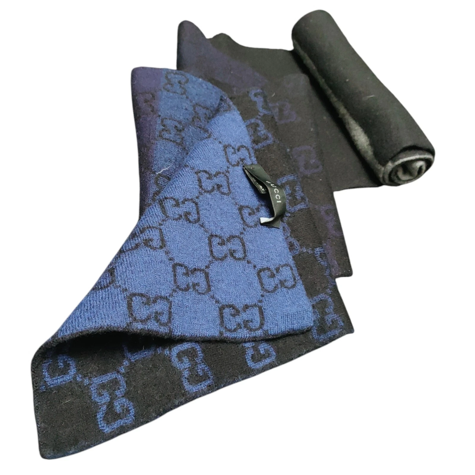 Gucci GG Écharpe Étole Wrap Réversible 100% Laine Silencieux Hiver