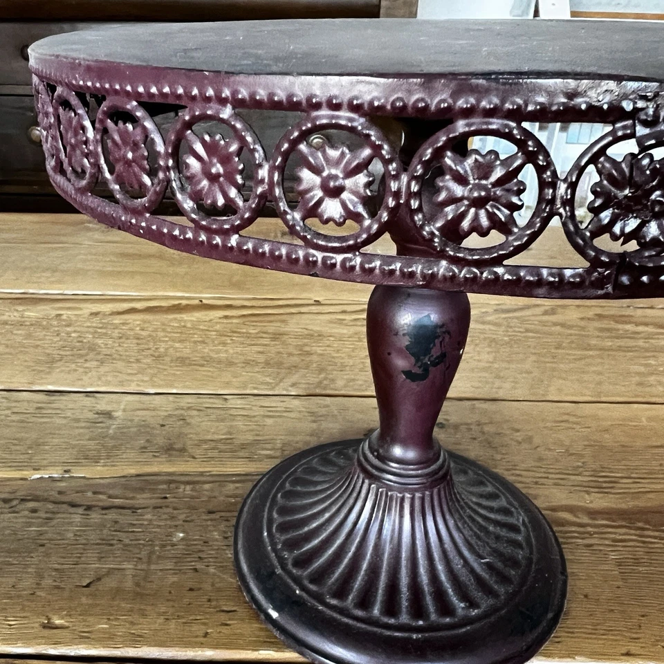 SOPORTE REDONDO PARA PASTELES Metal Marrón 12" Postre Rústico Boda Cumpleaños Fiesta 10” Alto Foto 2 de 4