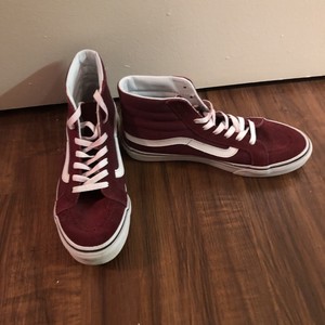 burgundy vans shoes high top