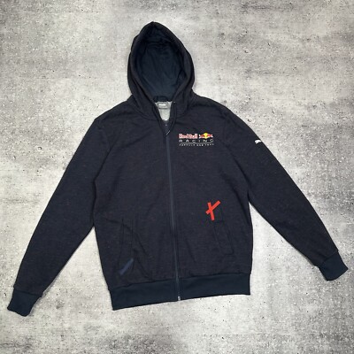 Men's Puma Red Bull Racing Hoodie Zip Jacket Navy Blue Size M