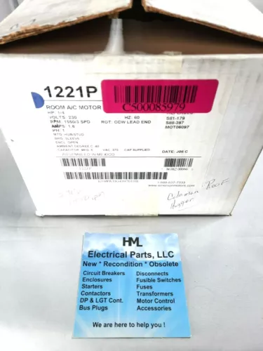 EMERSON, 1221P, K48HXWHG-4397, S88-397, S81-179, ROOM AC MOTOR, *NEW IN BOX