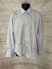 HUGO Hugo Boss Regular Fit Easy Iron Light Blue Button Front Shirt Size 41 16