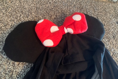 DISNEY Minnie Mouse T-Shirt with Hood & Bow & Ears Girls Juniors Large 11-13 NWT - Picture 3 of 7