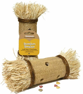 ROSEWOOD Rosenholz Kleintier Langeweile Brecher Loofa Toss n Treat Roller Kaninchen Hamster