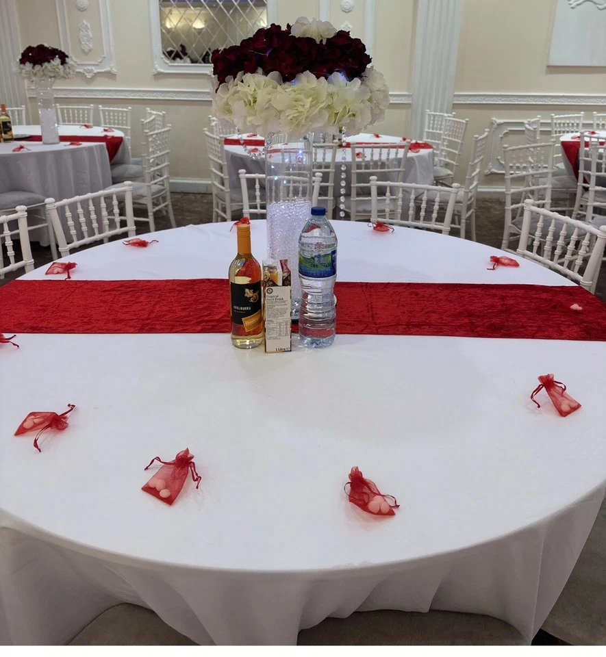 120” Polyester White Table Cover Cloths Wedding Party Decoration Table Cloth - Image 4 of 4