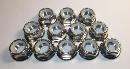 M10 x 1.25mm Titanium Grade 5 Hex Head self locking flange nyloc Nut - Picture 13 of 13