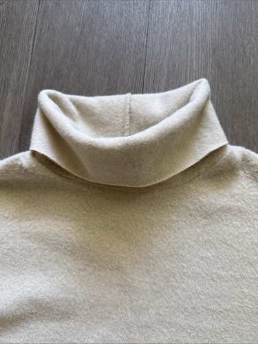 ZARA BEIGE Ivory OVERSIZED SWEATER DRESS TURTLENECK PULLOVER MIDI MAXI M New - Picture 2 of 11