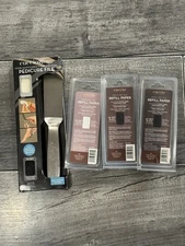 Cuccio Reusable Stainless Steel Pedicure File Set + 100 Black + 50 White Refills