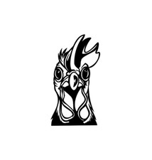 Peeking Chicken Vinyl Decal Sticker -Multiple Colors Sizes- FREE SHIPPING