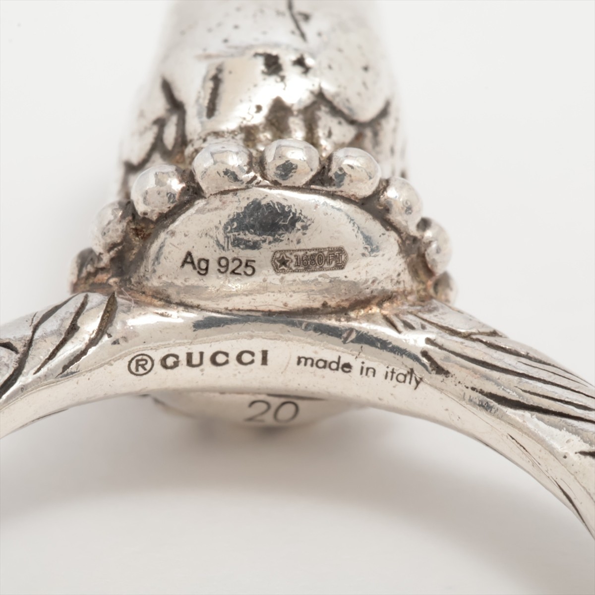 Authentic GUCCI Anger Forest Eagle Head Silver Ri… - image 4