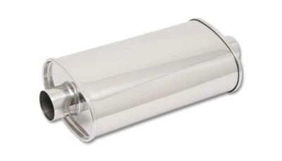 Vibrant StreetPower Oval Muffler 5''x9''x15'' Len Body 4''IDx4''OD Center-Center