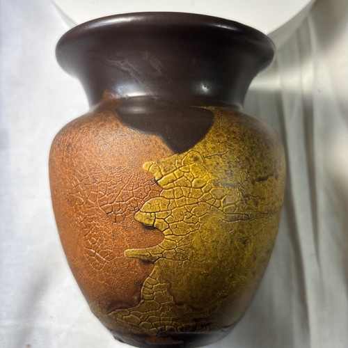 Vintage Mid Century Royal Haeger Pottery Earth Wrap Vase Lava Glaze RARE DESIGN