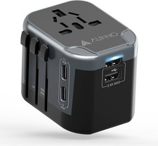 AUNNO Universal Travel Adapter, International Travel Plug Adapter with 2 USB-C