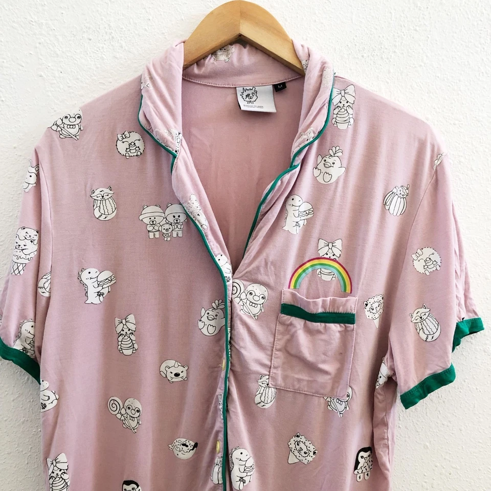 MORIAH ELIZABETH Me Girls Doodle Short Sleeves Pajama Set Size Medium - Image 3 of 4