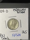 KEY DATE MERCURY DIME 1924 D In BU DETAILS XX524