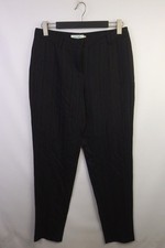 GIGLI Pure Virgin Wool Black Striped Dress Pants Size 44