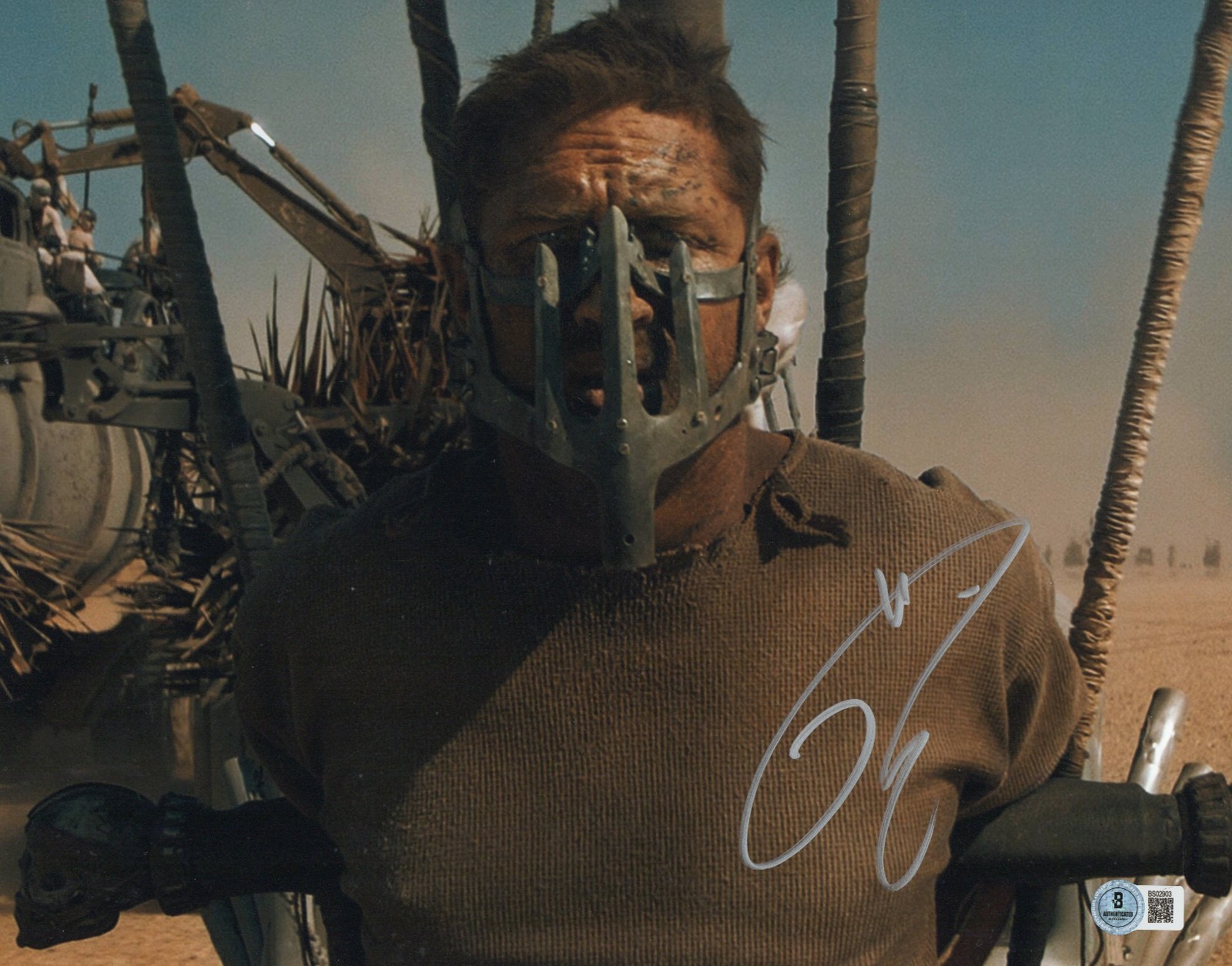 TOM HARDY Autographed Signed MAD MAX: FURY ROAD 11X14 PHOTO BECKETT BAS 