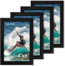 FIXSMITH 4X6 Picture Frame Set of 4,4X6 Photo Frames with HD Plexiglass for Wall