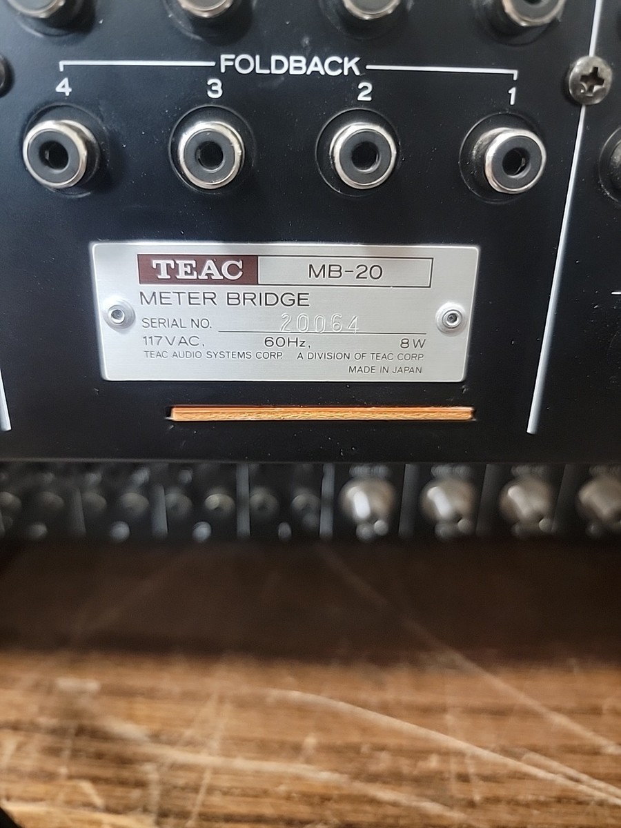 Teac Model 2A Audio Mixer & MB-20 Meter Bridge Multitrack Series