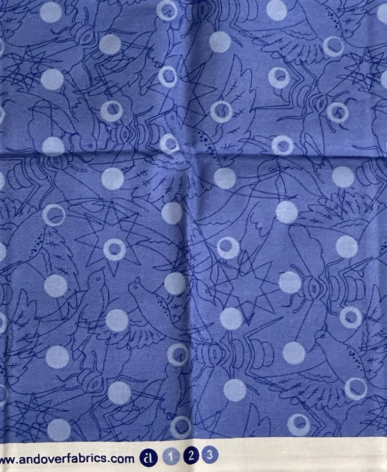 Andover by Alison Glass Cotton Blue Fabric 18 Inches x 42 Inches Wide - Image 3 of 4