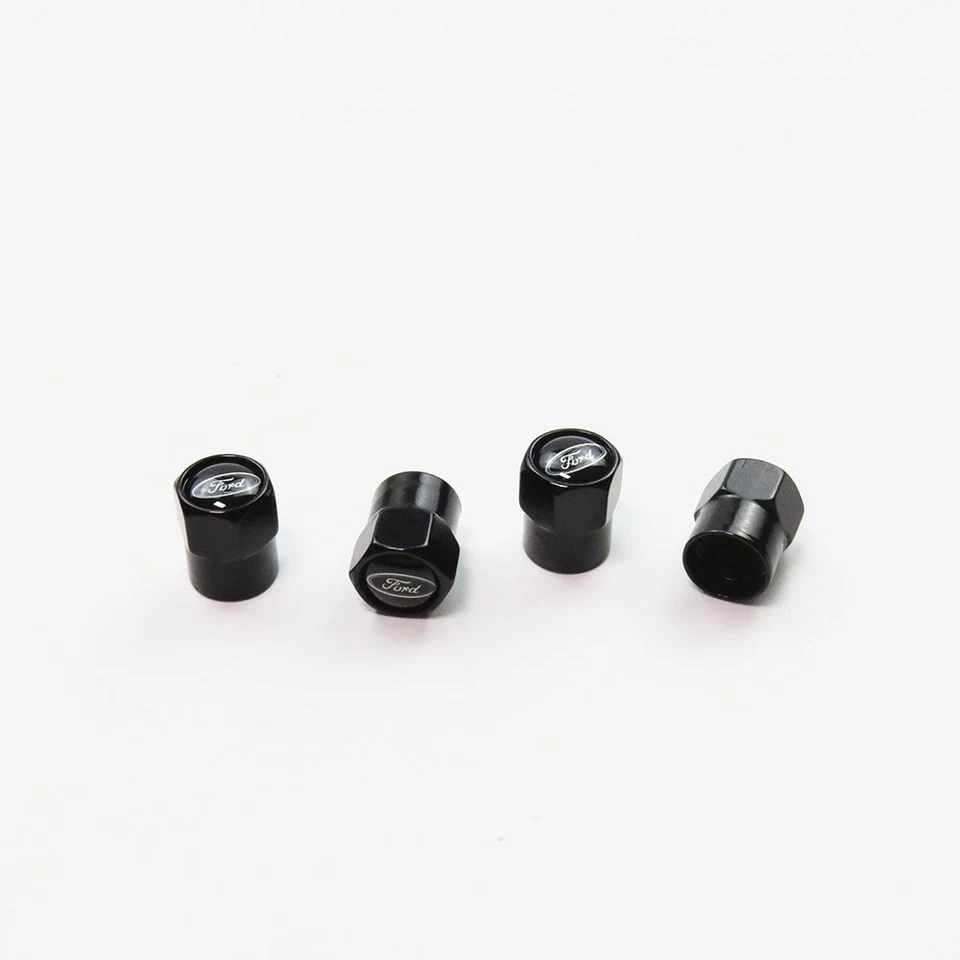 Комплект из 4 черных анодированных алюминиевых колпаков штока клапана шины Ford - Изображение 3 из 4
