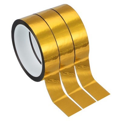 3 Stück Polyesterband Metallic 1 Zoll x 55 Yard Gold Hochglanz für Folie