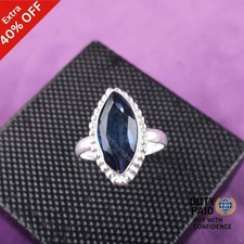 Black Friday Sale 925 Sterling Silver London Blue Topaz Gemstone New Band Ring
