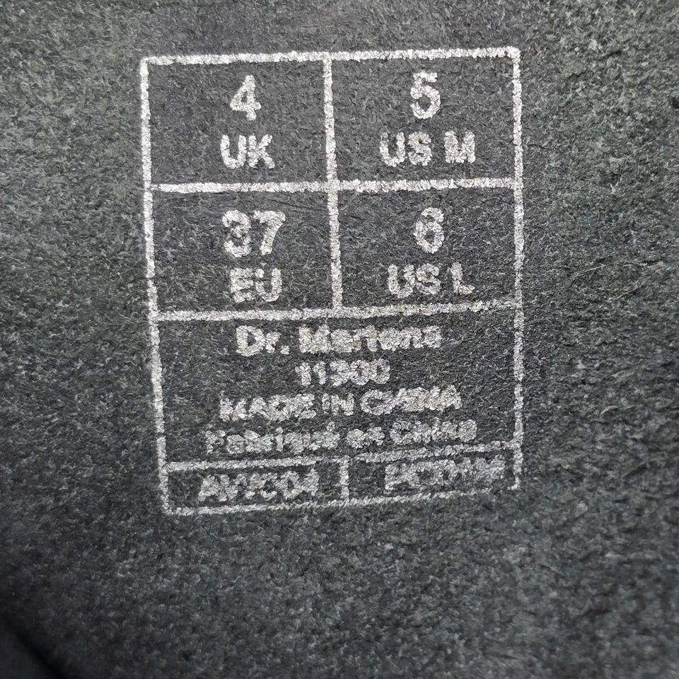 Botas Dr. Doc Martens 11300 20 Ojos Mujer US 6 Unisex Negras Con Cordones Combate RARAS Foto 2 de 4