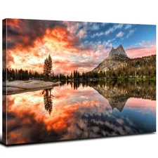 Yosemite Wall Art National Park Picture Canvas Prints Sunset California Mount...