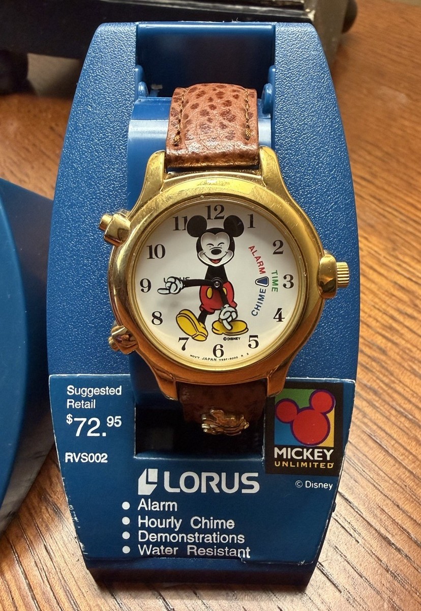 VTG Lorus Disney Mickey Mouse Quartz Watch V69F-6000 Analog Alarm