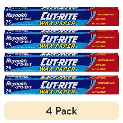 Wax Paper Sheets for Food 75 Sq Ft 4 Pack Non-Stick Kitchen Baking Parchment