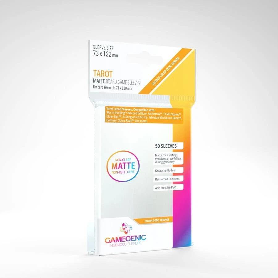 GAMEGENIC GMBH Gamegenic - Mate Tarot-Sized Sleeves 73 x 122 mm - Clear (50) Fundas para cartas
