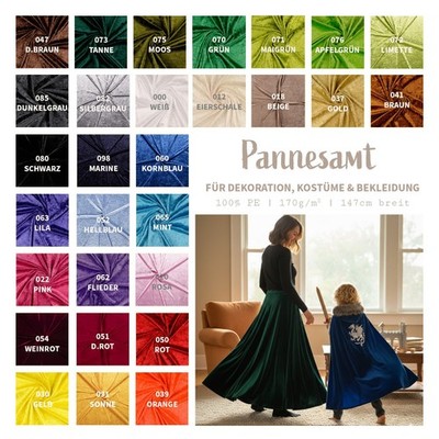 Pannesamt Meterware, Panné-Samt Stoff, Samt Dekostoff, Knit Velour  *100 x 147cm
