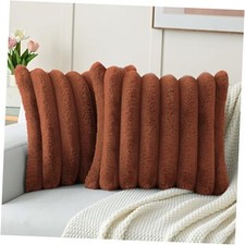 Decorative Throw Pillow Covers 24x24 Inch Set of 2, 24" x 24" Pack of 2 Rust
