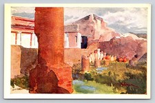 Vintage Art Postcard Pompeii Ruins Italy Roman Column Ancient History