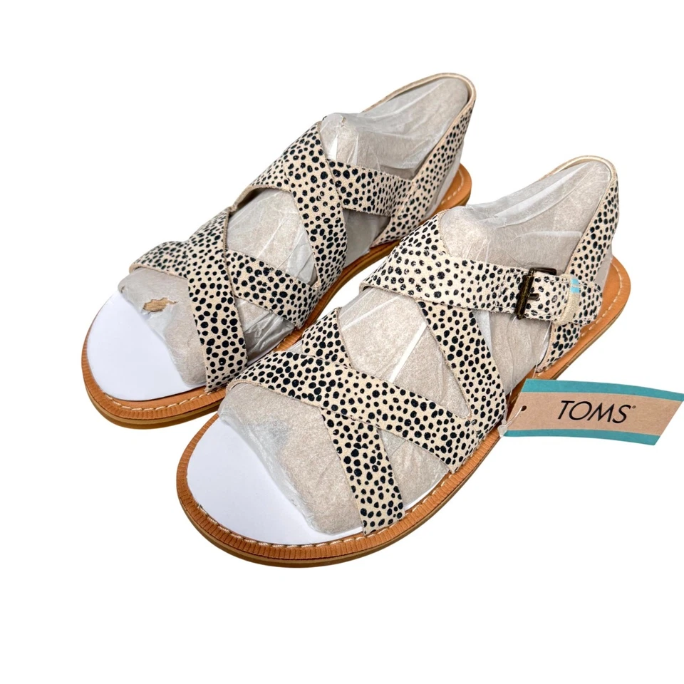 Sandalias Toms Sicily en Macadamia Mini Gamuza Estampada Guepardo NUEVAS Talla 6 Foto 2 de 4
