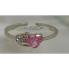 Vintage 925 Sterling Silver Pink Ice CZ Ring Size 9