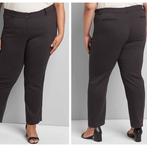 NEW Lane Bryant The Madison Trouser Pants 28 LONG Straight Leg High Rise Work