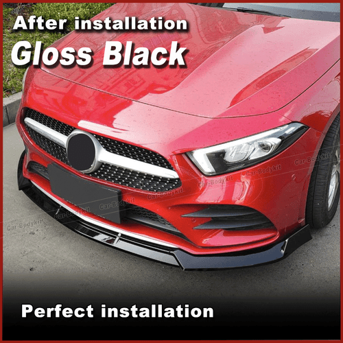 Gloss Black Frontlippe Frontspoiler Splitters für Mercedes W177 A220 A250 19-22 - Picture 5 of 13