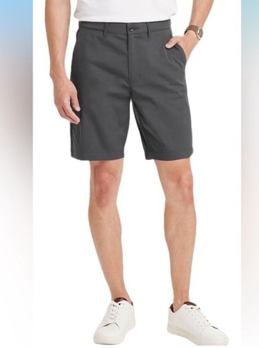 Men's 9” Flat Front Tech Shorts Charcoal Gray Size 40 - Picture 1 of 14
