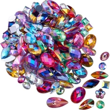 500 Pcs Mixed AB Colorful Flatback Rhinestones Gems for Crafting and Decorations