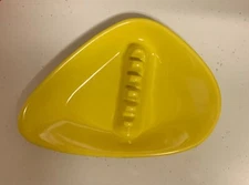 VTG  ANHOLT Boomerang Ashtray Melamine Yellow 6.75x4.5x 1  retro