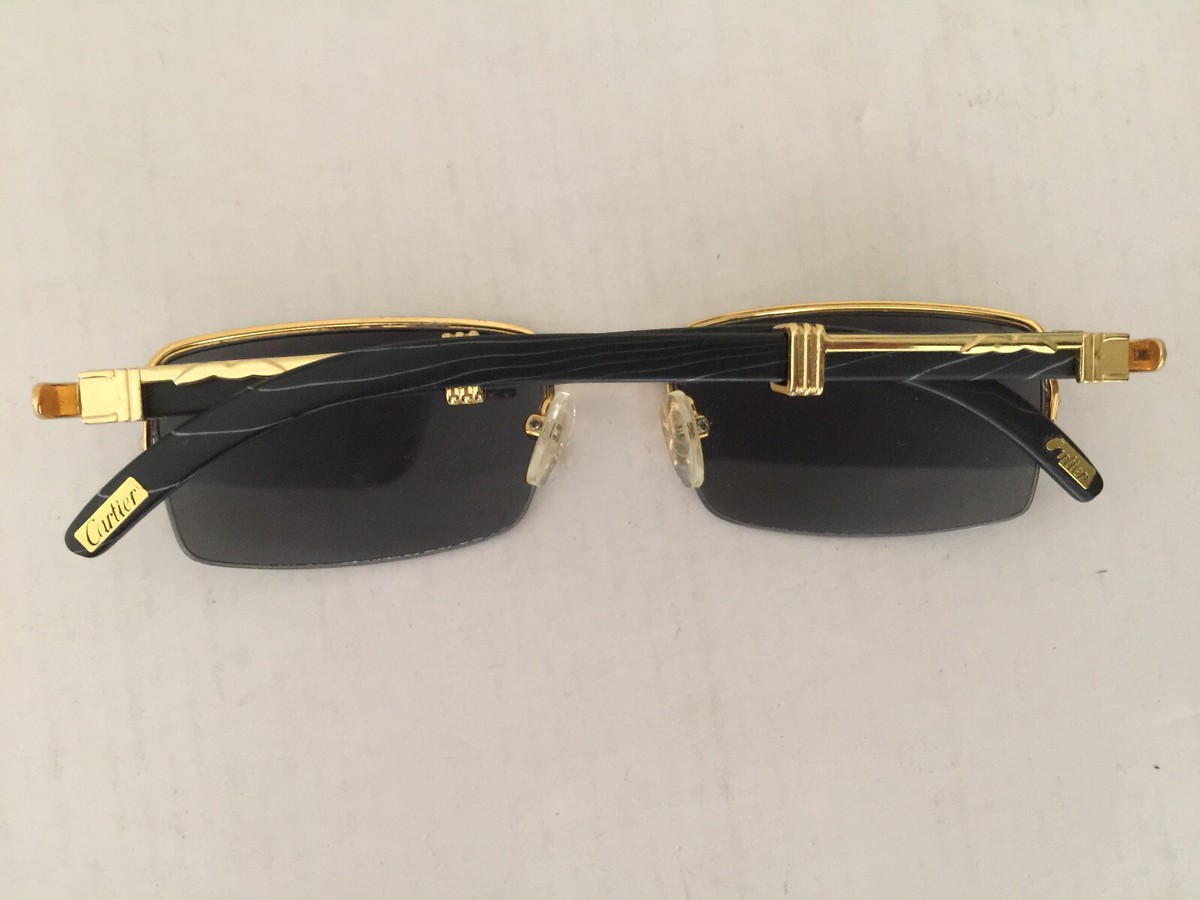 Cartier サングラス ゴールド 53mm Cartier Eyewear rectangle-frame Sunglasses | Gold | FARFETCH JO