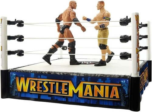 WWE WrestleMania RING 34x34cm + JOHN CENA + THE ROCK Action Figure Wrestling NEW - Photo 5/5