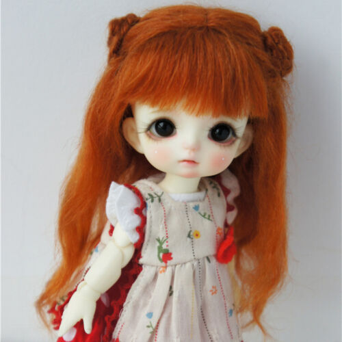 Linda peluca BJD Mohair cabello para 5-6" 1/8 OB11 peluca muñeca Lati estilo Nezha cabello trenzado - Imagen 6 de 7